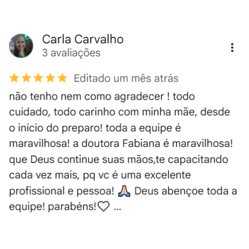 Depoimento Google Dra. Fabiana Pereira Lopes