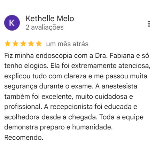 Depoimento Google Dra. Fabiana Pereira Lopes